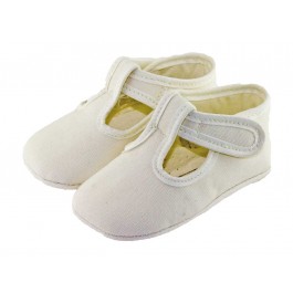 Sapatos Pepitos de tecido para bebês branco