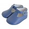 Sapatos Pepitos bebê de couro com Fivela azul