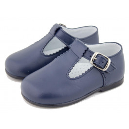 Sapatos Pepitos Pele Menino Menina azul marinho