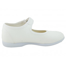 Sapatos Mary Janes de lona para meninas branco