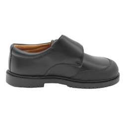 Sapatos colegiais com velcro e biqueira preto