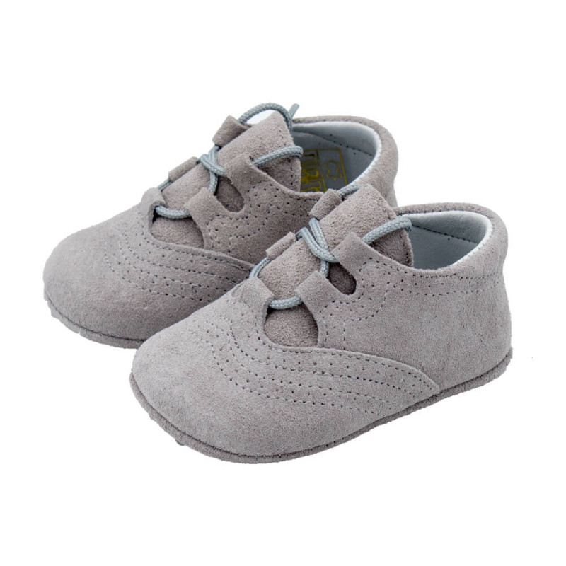 Sapatos ingleses de camurça bebé cinza